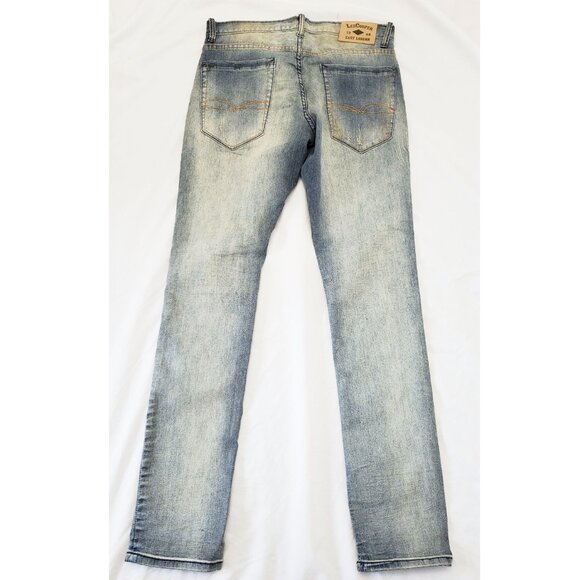Lee Cooper East London Mens Zane Super Slim Tinted Distressed Denim Jeans Pants - Picture 7 of 10